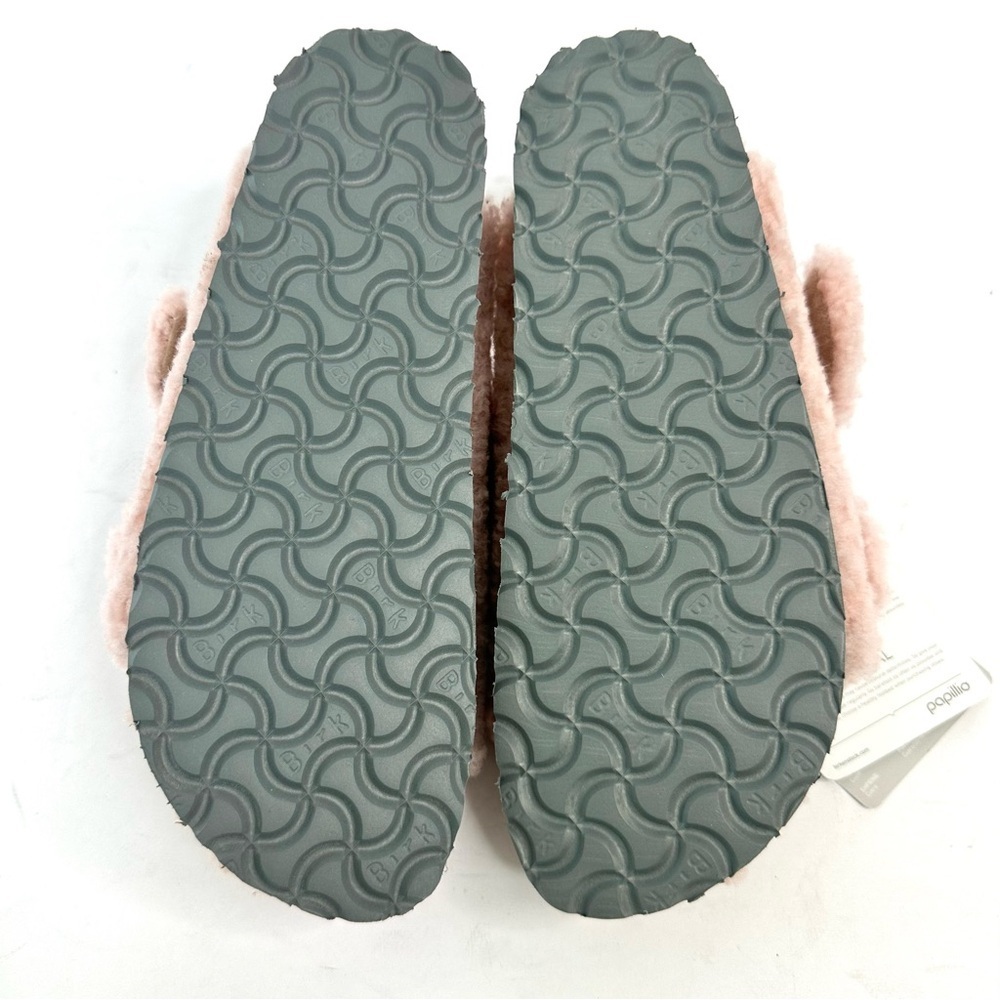 NWT Birkenstock Papillio Arizona Big Buckle Shearling fuzzy sandal pink 39/8 - Picture 15 of 16
